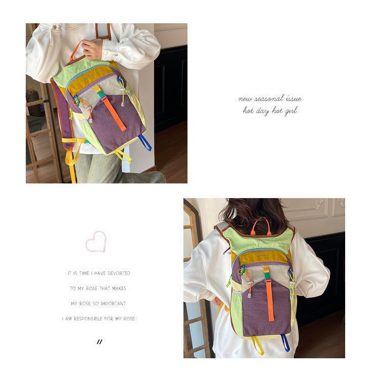 2025 Modny Plecak Wodoodporny Colorblock na Wędrówki i Podróże - Lekki, Duża Pojemność, Modny Sprzęt Outdoorowy