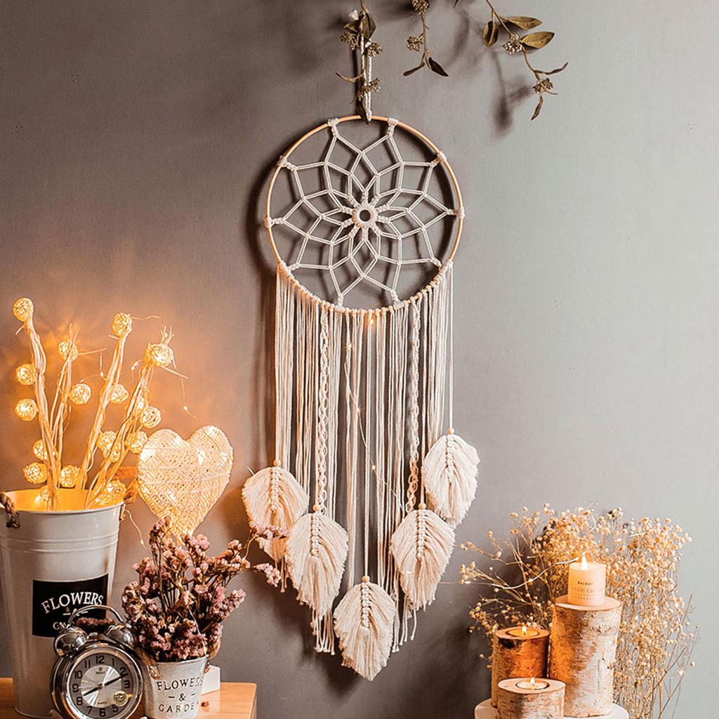Creative Leaves Hand Woven  Cotton Tapestry Home Decoration Wall Hanging Indian  Net