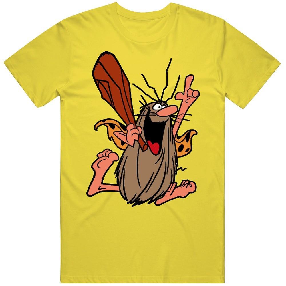 Капитан Пещерный Человек Мультфильм Классика Унисекс Мягкая Хлопковая Футболка S