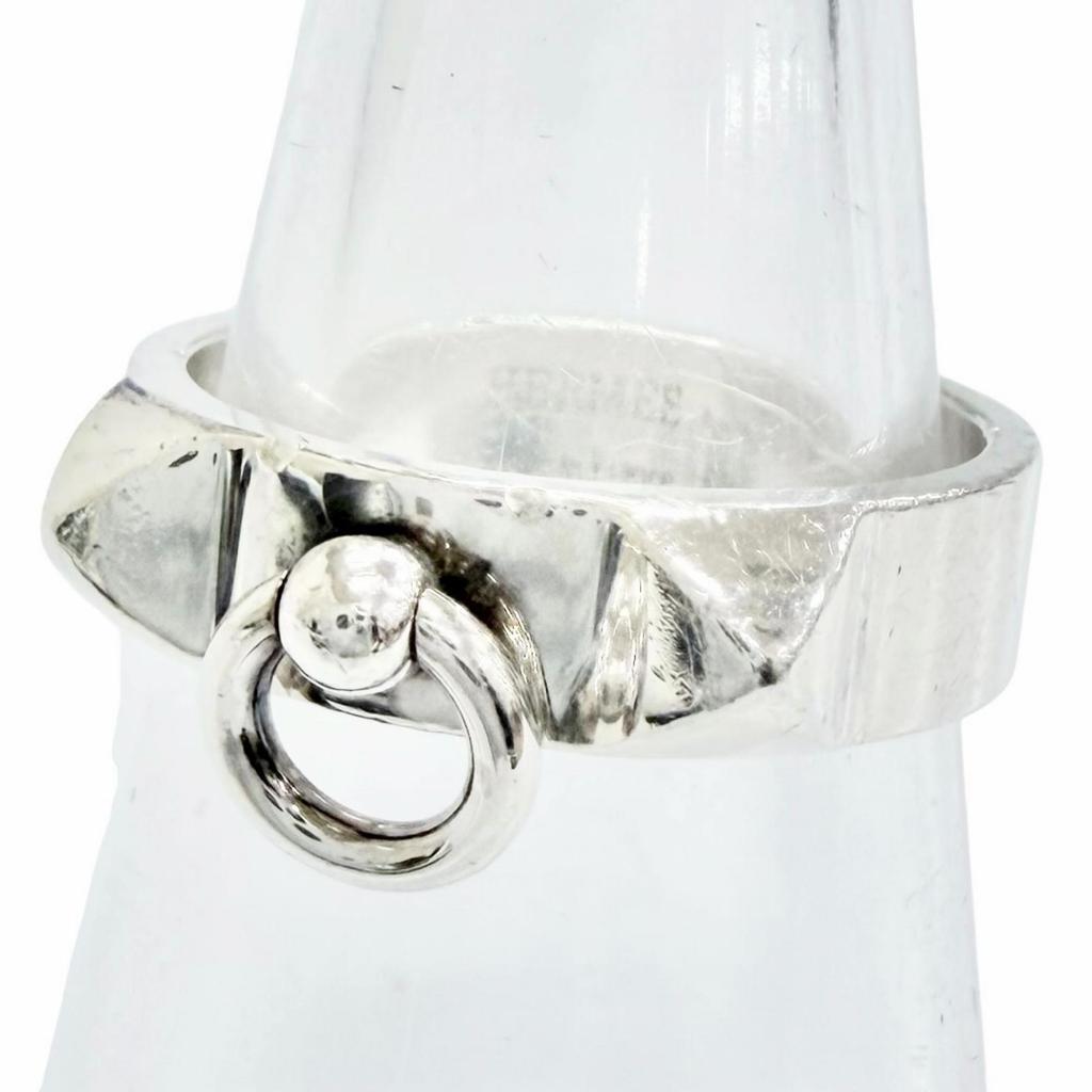 Great HERMES Ring ring corried cyan ring Silver AG925 Women Used