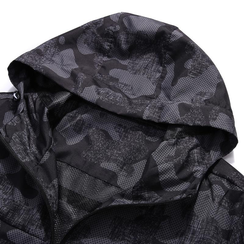 Spring and Autumn Hooded Casual Jacket Men's Coat Youth Thin Korean Style Trendy Camouflage Windbreaker