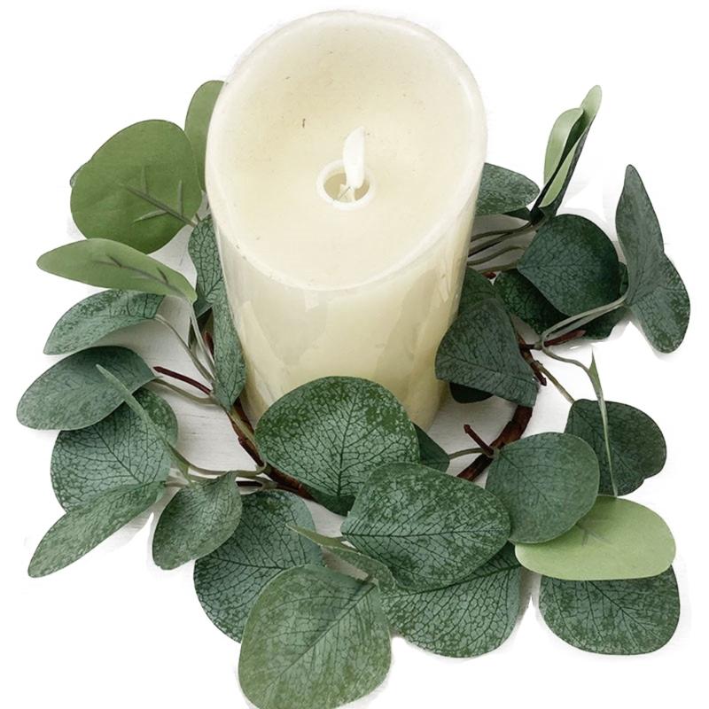 Christmas Candle Garlands Rings Simulation Mini Wreaths for Candle Christmas Candle Holder Candle Wreaths Christmas