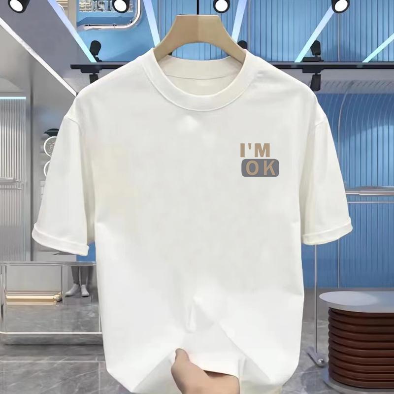 Men's T-shirt Summer Street Jumper T-shirt Men's and Women's Breathable Clothing Classic Letter-printed Cotton Short-sleeved Top