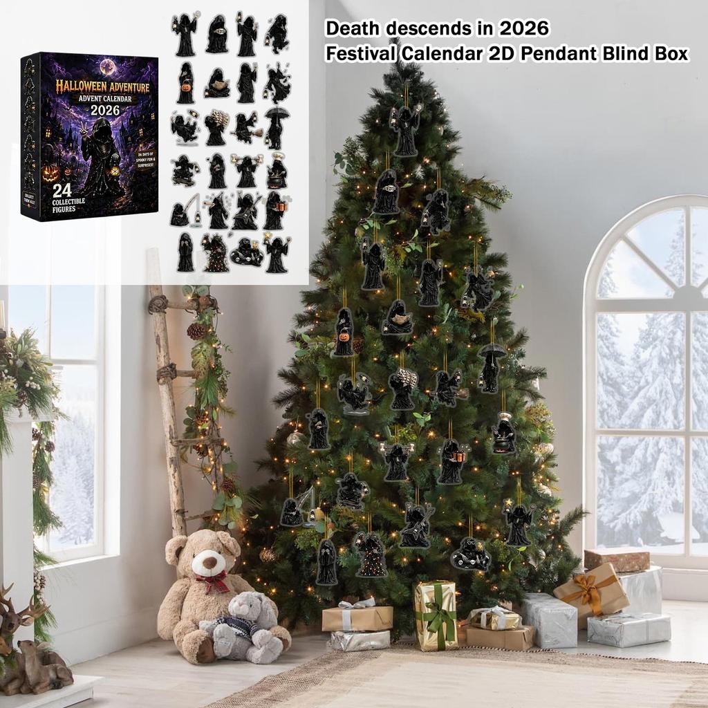 2026 Halloween Advent Calendar with 2D Hanging Ornaments for Daily Countdown