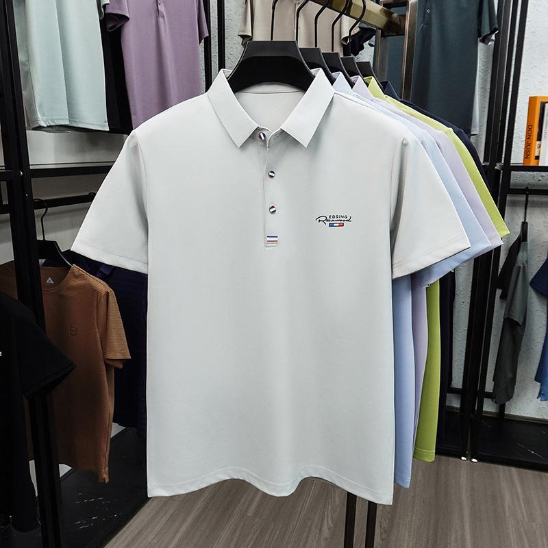 Summer Men s Short Sleeve T-Shirt Lapel Collar Casual Fashion Business Casual T-Shirt M