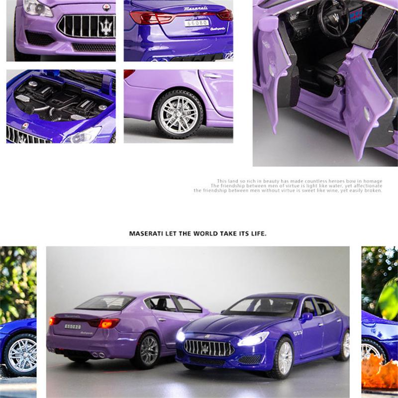 1/32 Maserati Quattroporte Alloy Car Model Diecasts Metal Toy Vehicle Car Model Simulation Sound Light Collection Childrens Gift