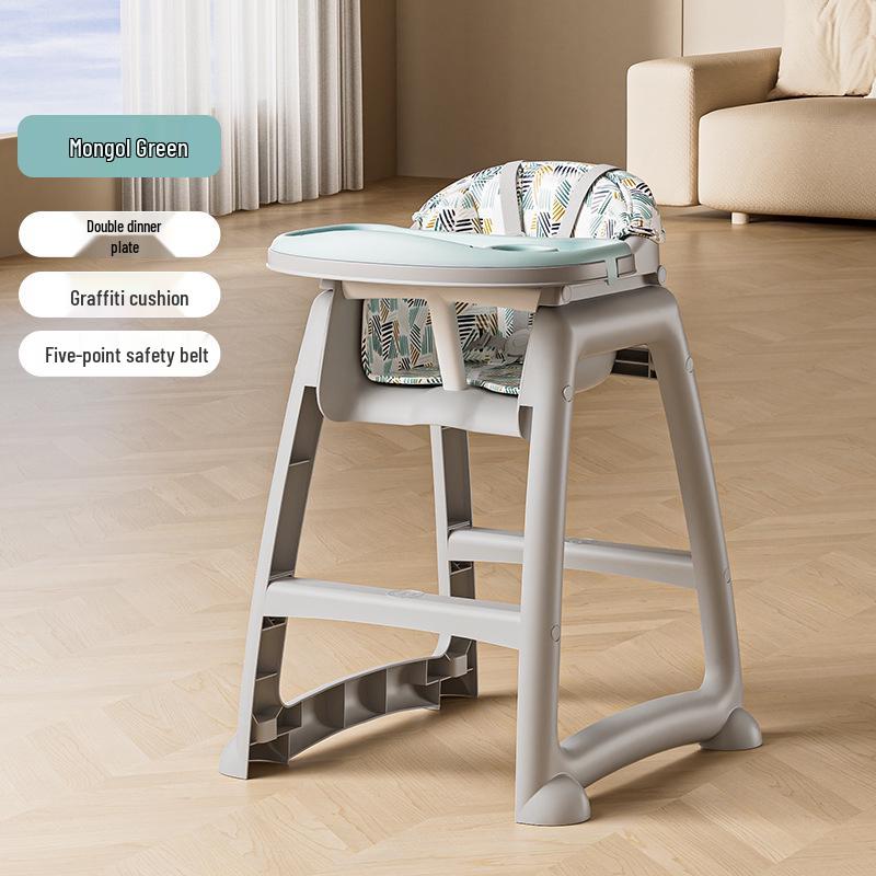 Multifunktionaler Verstellbarer Baby-Essstuhl mit Doppelschicht-Tablett: Faltbar und geeignet zum Sitzen oder Liegen
