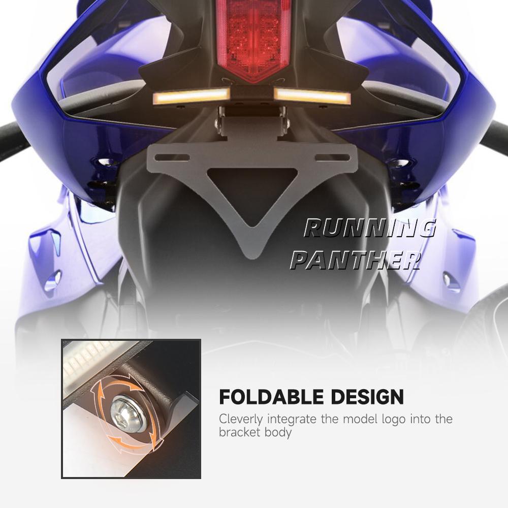 motorcycle modification parts license plate holder integrated signal light short tail license plate holder LED FOR YZF R1 21-25