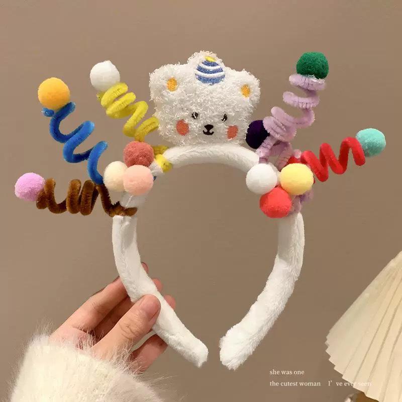Adorable 2024 Cartoon Hair Tie & Plush Headband Set for Women - Cute Hair Accessories & Gift