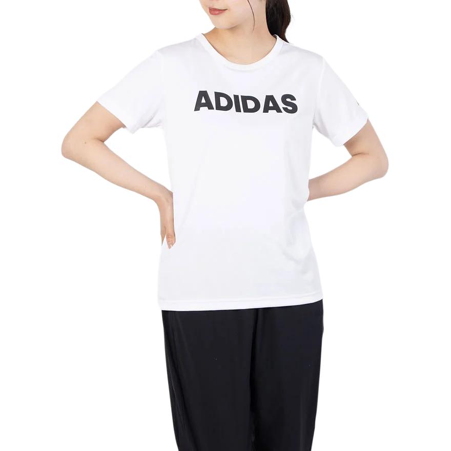 Adidas T Shirts Women's White Crew Neck Moderate FM5306