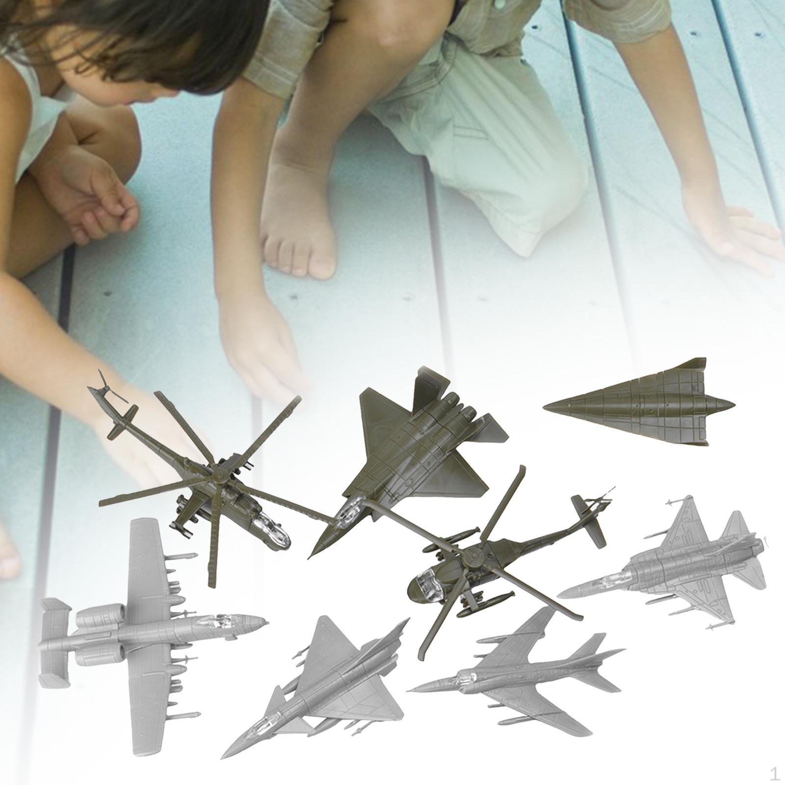 8Pcs Simulation 4D Fighter DIY Assembled Plane Desk Decor Building Display Puzzle Figure Model