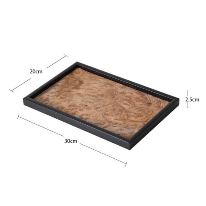 Luxury Wooden Storage Tray Retro Jewelry Perfume Tray Living Room Kitchen Organizer Plate Multifunction Removable Trays Decor