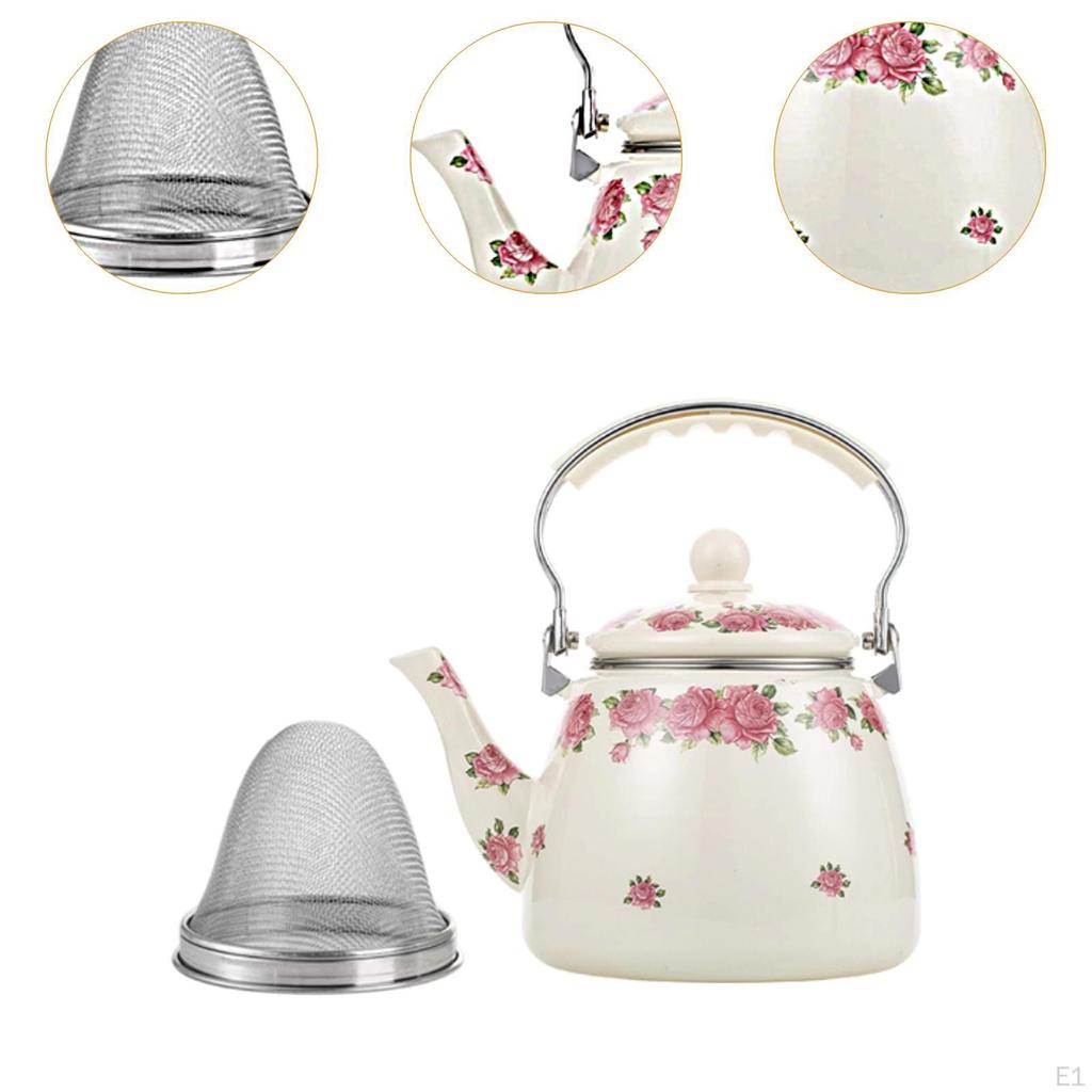 Smaltovaná čajová konvice Kávová konvice 3,3 l Porcelánová voda s pohodlným uchopením do kuchyně