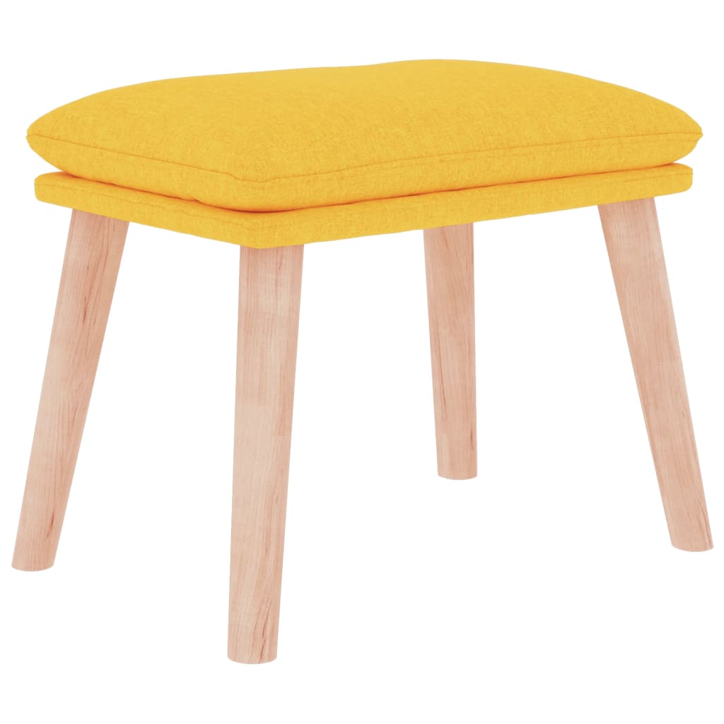 Footstool Mustard Yellow 45 X 29.5 X 35 Cm Fabric
