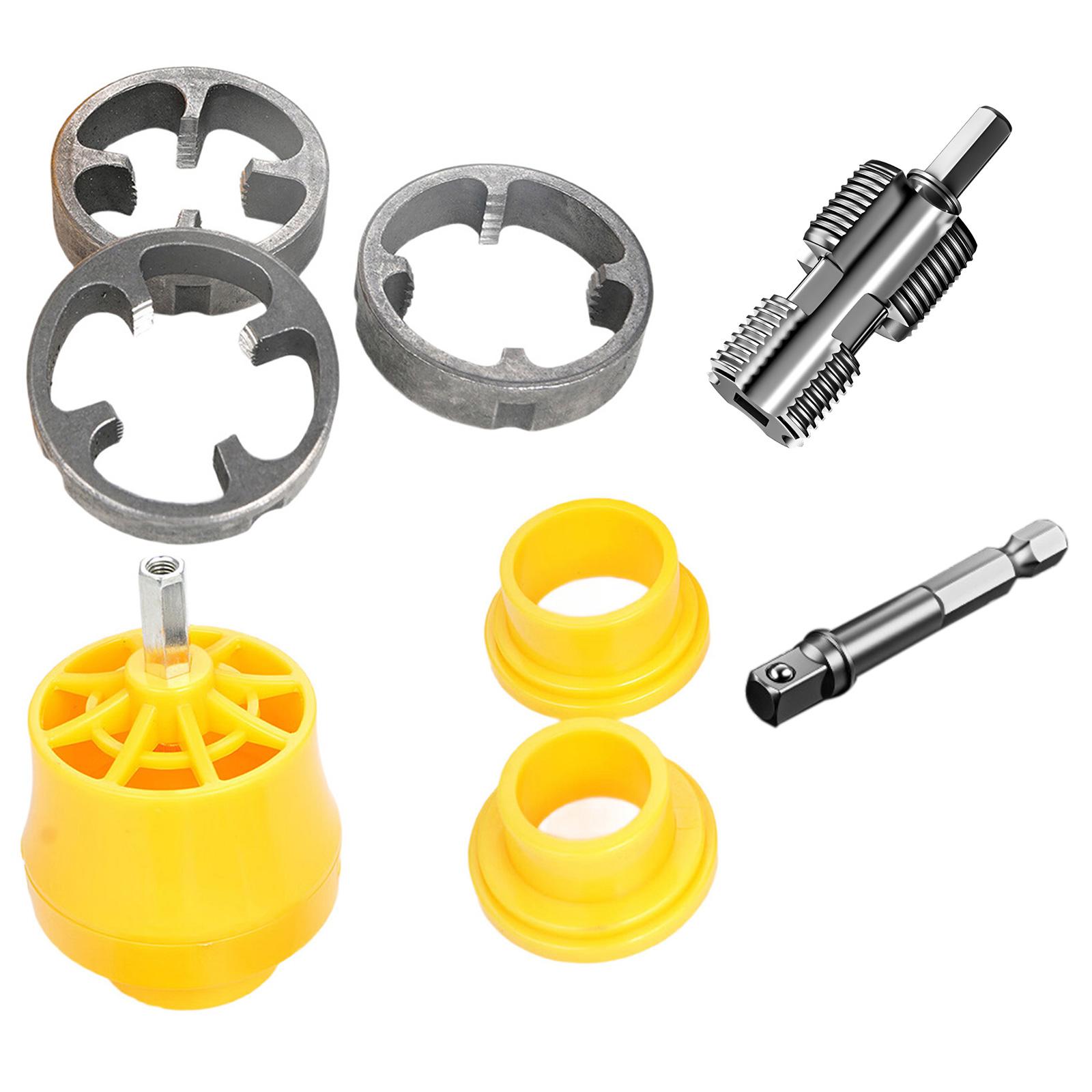 

Комплект резьбонарезчика для ПВХ труб, совместимый с электродрелью, Инструмент для нарезания резьбы на ПВХ трубах, Резьбонарезчик для труб для электродрели