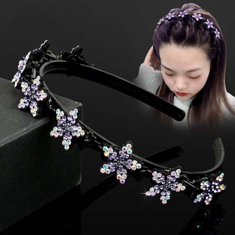 Sweet Women Pearl Hair Hoop Snowflake Star Hairband Fashion Hair Bands with Clips  Daily