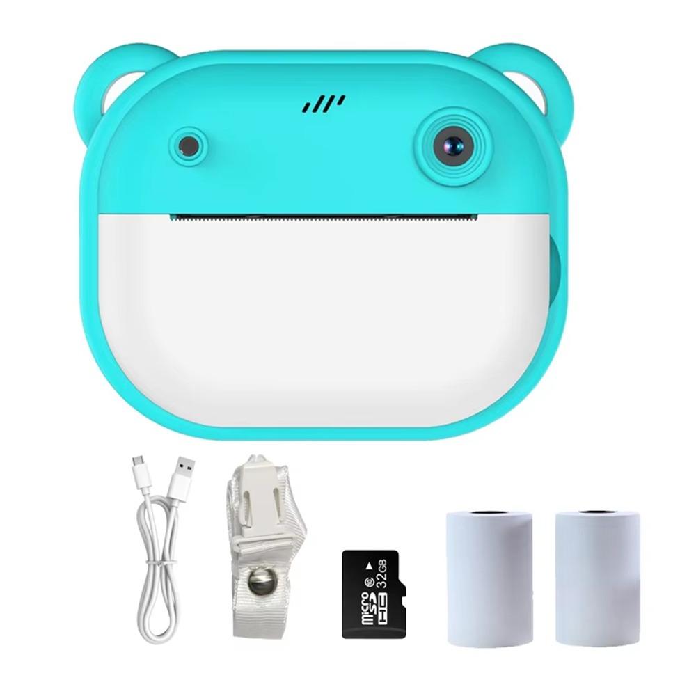 2.0Inch HD Screen Children Digital Camera with Print Paper Mini Instant Print Toys  Birthday Gift