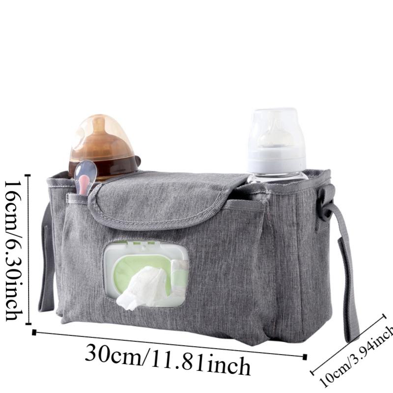 Multifunctional Baby Stroller Bag Waterproof Large Capacity Stroller Storage Hanging Bag Baby Care with Multiple Pockets