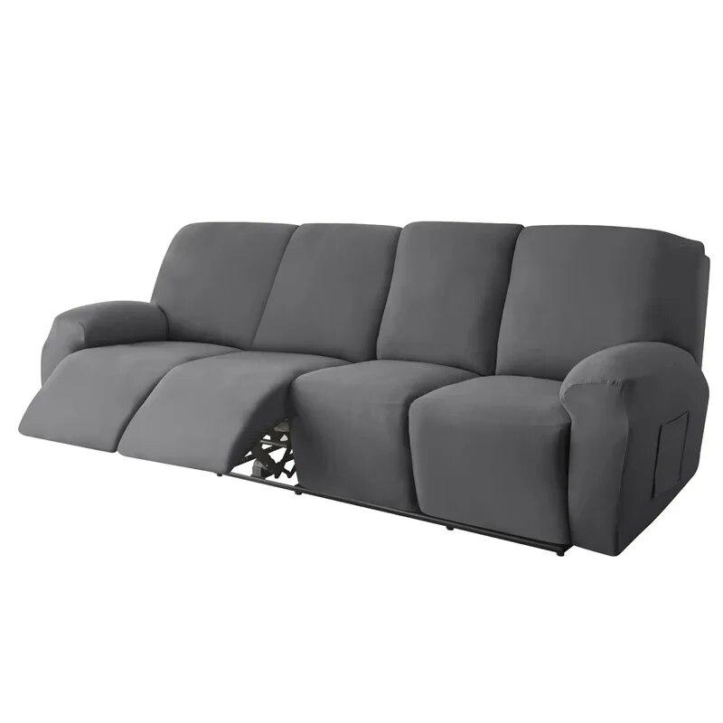 1/2/3/4 Seater Polyster Recliner Sofa Covers Lazy Boy Relax Armchair Cover Elastic Sofa Protector Lounge Home Pets Anti-Scratch