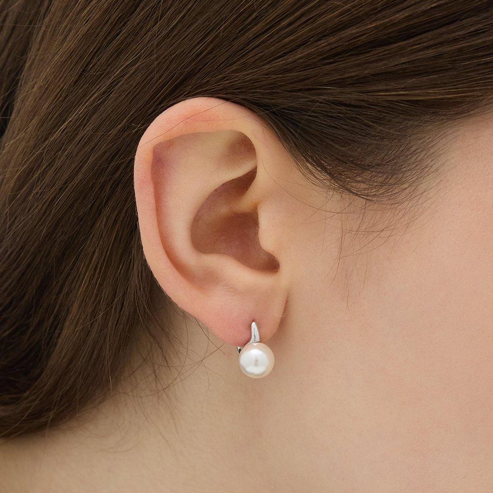 H Edition Silver (W) Pearl One-Touch Earrings 8mm Hl6E55616W9Xxx