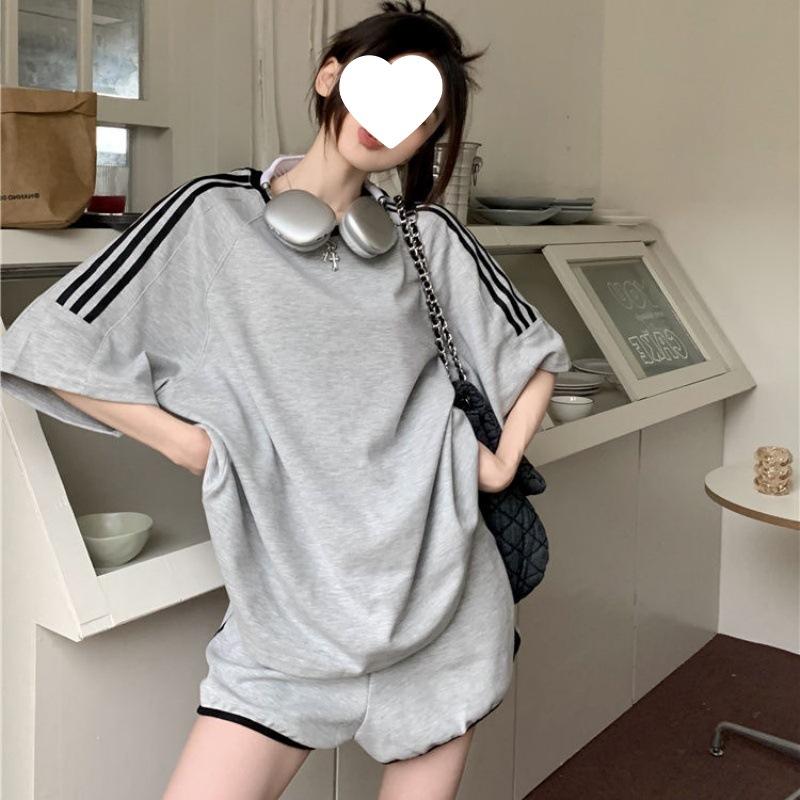 Summer Suit Women's Fashion Sportswear Casual Short-sleeved T-shirt Shorts Running Two-piece Set