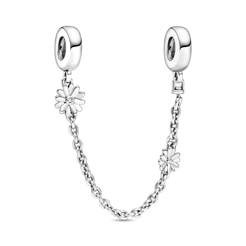 New 925 Silver Butterfly Stars & Moon Sunflower Safety Chains Spacer Beads Charms Fit Original Bracelets DIY Jewelry