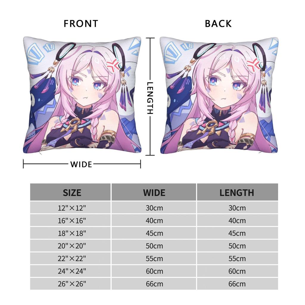 Genshin Impact Citlali Game Pillowcase Double-Sided Printing Polyester Cushion Cover Decoration Pillow Case Cover Home Zipper