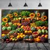 1 banner fotografico vibrante di scena di mercato di frutta e verdura del raccolto