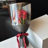 20PCS Transparent Flower Packaging Bag Hot Stamping Foil Rose Wrapping Bag Bouquet Packing Bag