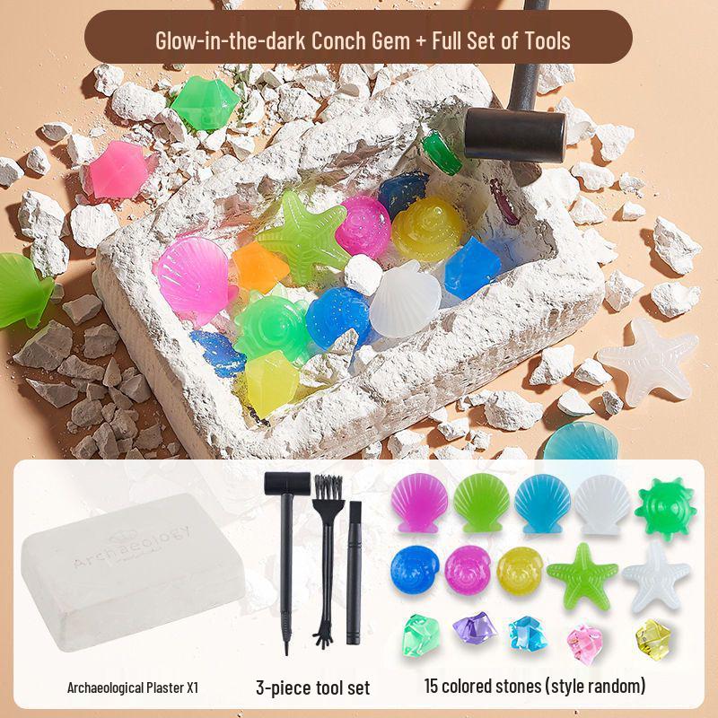 Kit de săpat ou de dinozaur: Jucărie Educativă DIY cu Gemă Fosilă Arheologică pentru Copii