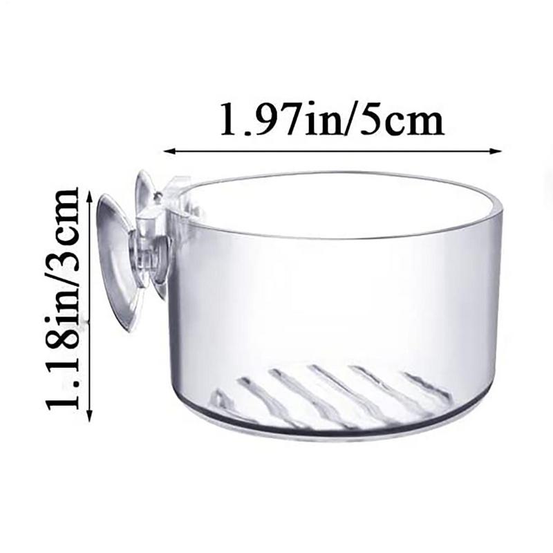 Owalny okrągły akrylowy kubek na rośliny wodne do akwarium szklany pojemnik na rośliny z przyssawką pojemnik do karmienia stojak do akwarium