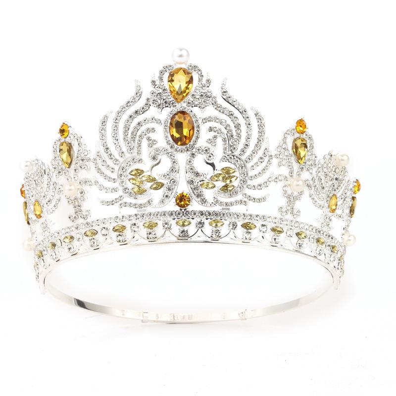 New European Baroque Wedding Crown: Alloy Electroplated Bride  Birthday Headdress