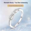 S925 Sterling Silver Bow Ring: Women's Niche Design, Index Finger, High-End Feel, Adjustable Open Band