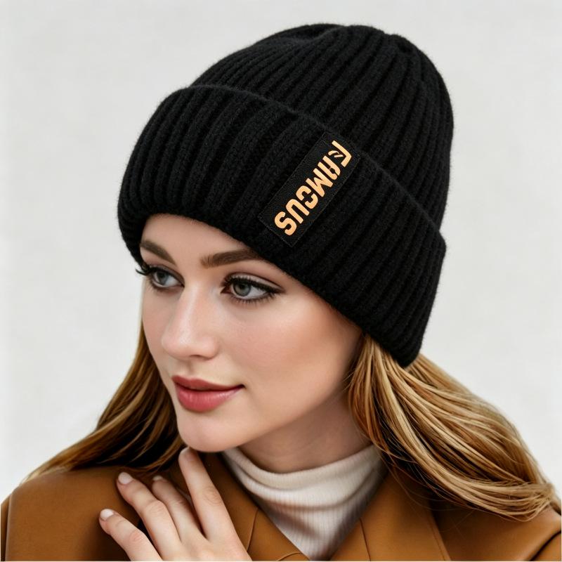 Korean Style Women's High Stretch Knit Wool Hat - 2026 Autumn/Winter Fashion Warm Head Cover for Cold Weather