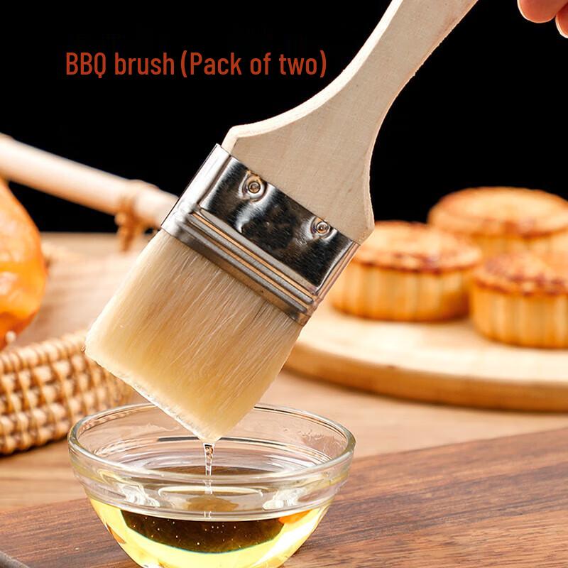 OEING Wooden Handle Wool Pastry Brush Set