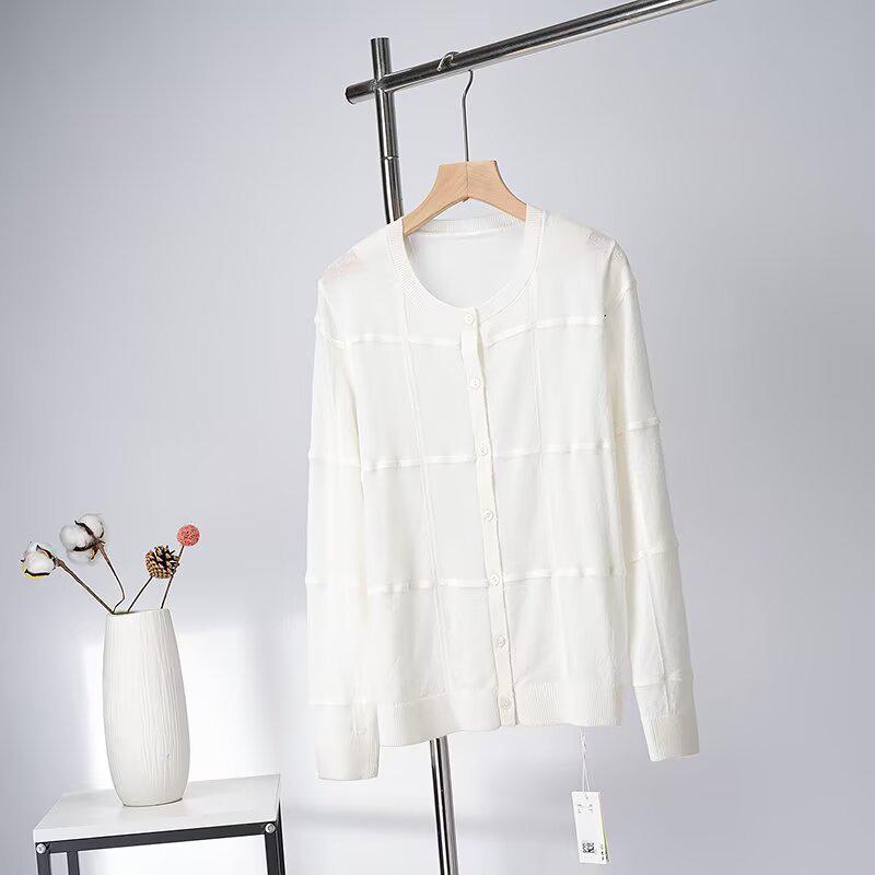 

Женский повседневный кардиган крупной вязки с длинным рукавом в клетку на весну/лето Extra Small