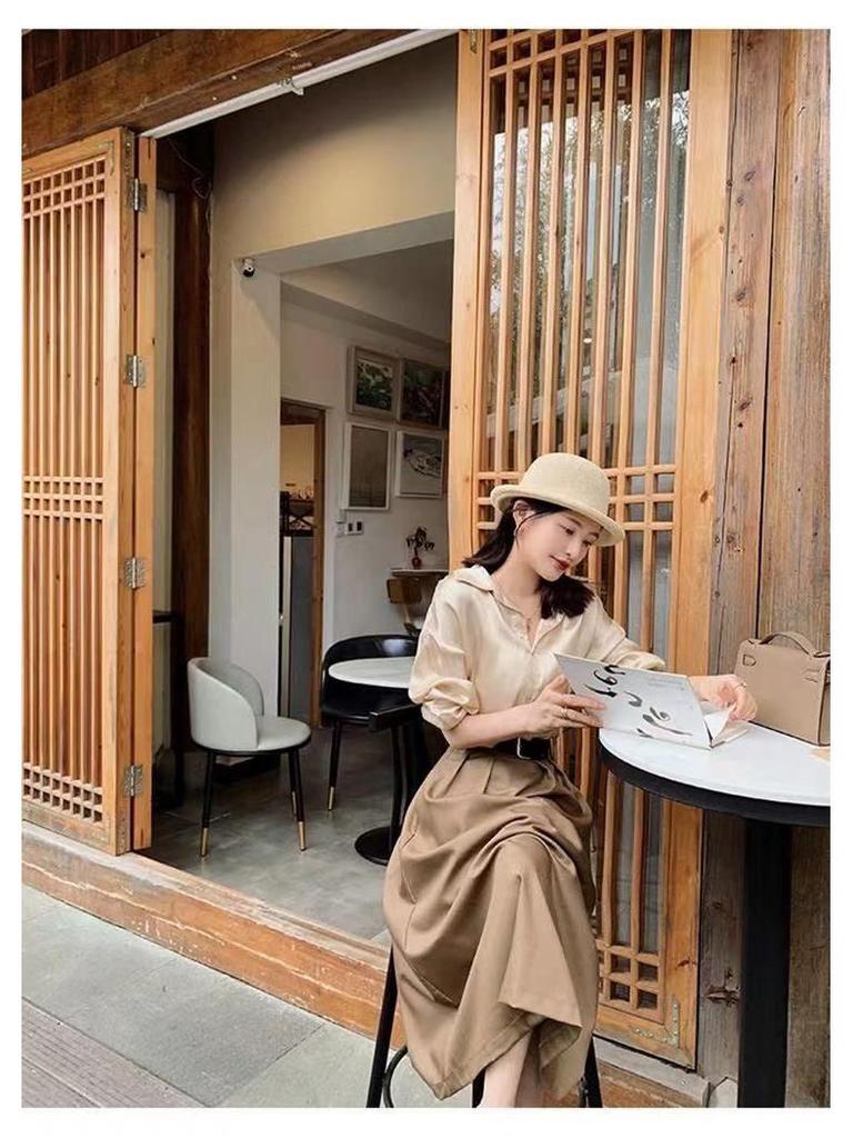 2026 Spring Women's Commuter Two-Piece Shirt and Skirt Set for Early Autumn