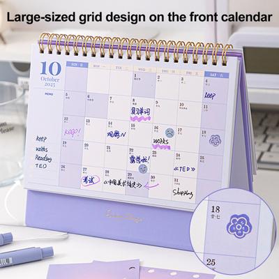 Mini Calendar de Birou 2026 Ian.2026 - Dec.2026 Planificator 12 Luni Legare cu Spiră Dublă Calendar Mic de Birou de Stat cu File pentru Acasă Birou