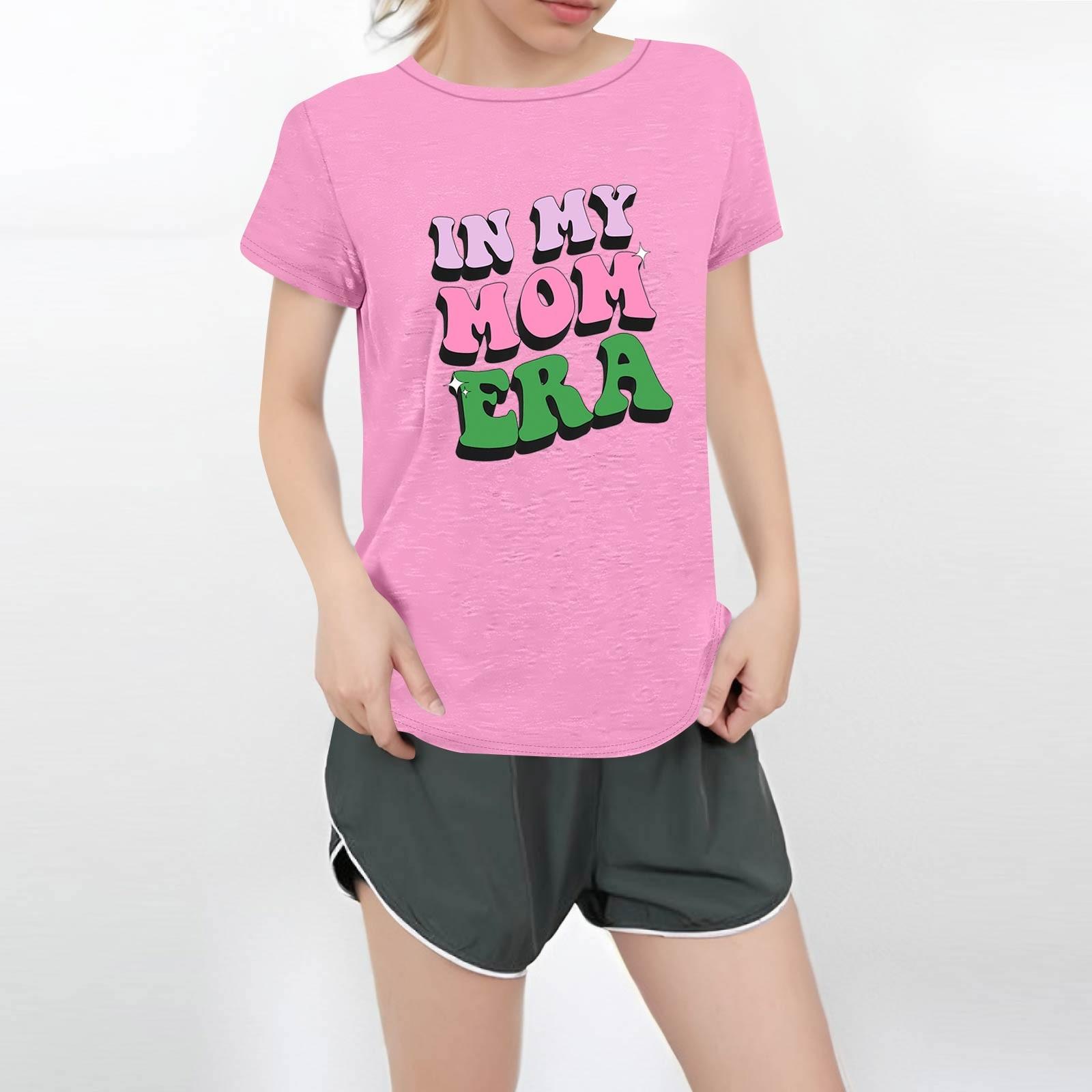 

Женская повседневная футболка с круглым вырезом и короткими рукавами с принтом XXXXL розовый