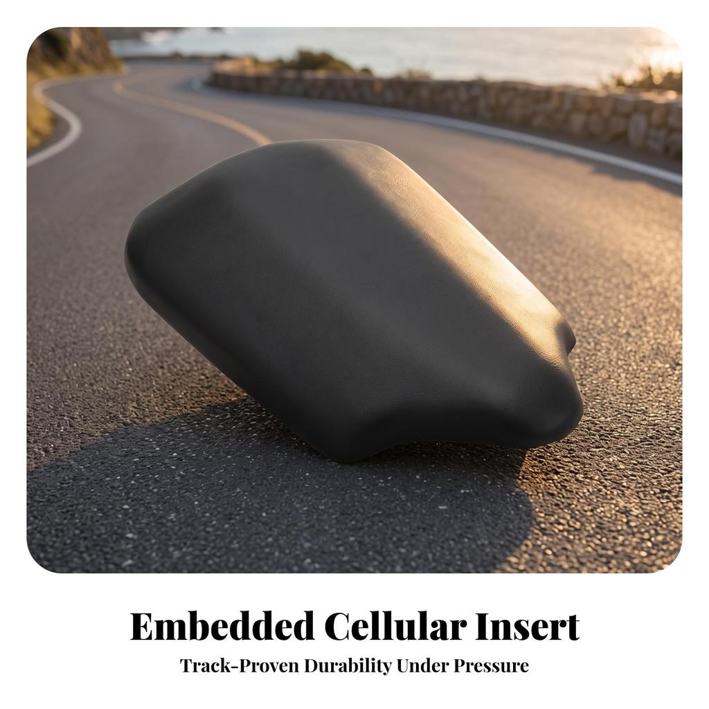Rear Seat Cushion Long-Lasting Passenger Pad Tapered for Motorcyclists