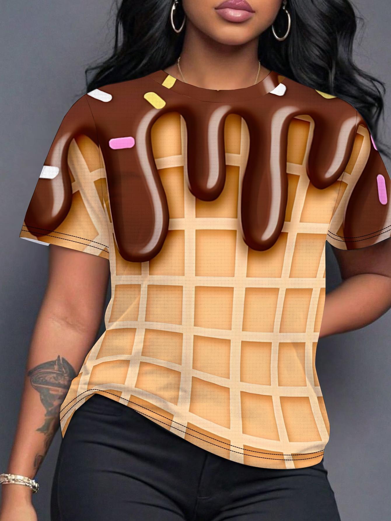 

Women s Ice Cream T-shirt Digital Pattern Print Design. Comfortable Fit. Summer Casual Style S дубильная кора
