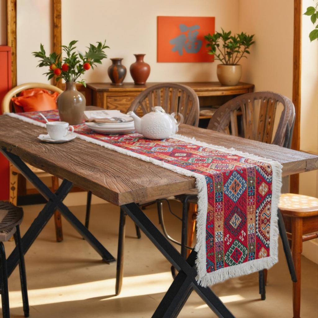Farmhouse Country Vintage Table Runner Pastoral Table Runner Farmhouse Decor Table Runner