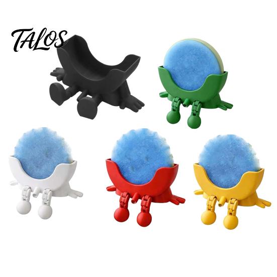 Hollow Diversion Sponge Holder 3D Printed Smiling Face Holder, Cartoon Character Dish Drying Rack Cute Man Shaped with Drainage Design, Multi-Color