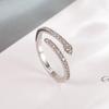 2024 Exquisite Minimalist Japanese & Korean Snake Ring: Creative, Adjustable, Full Diamond Design for Women