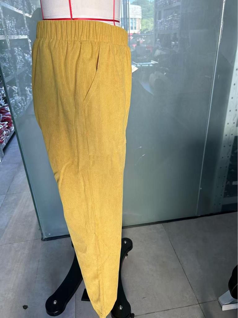 2025Wish Nuevo Otoño/Primavera Pantalones Rectos de Pana de Color Sólido para Mujer