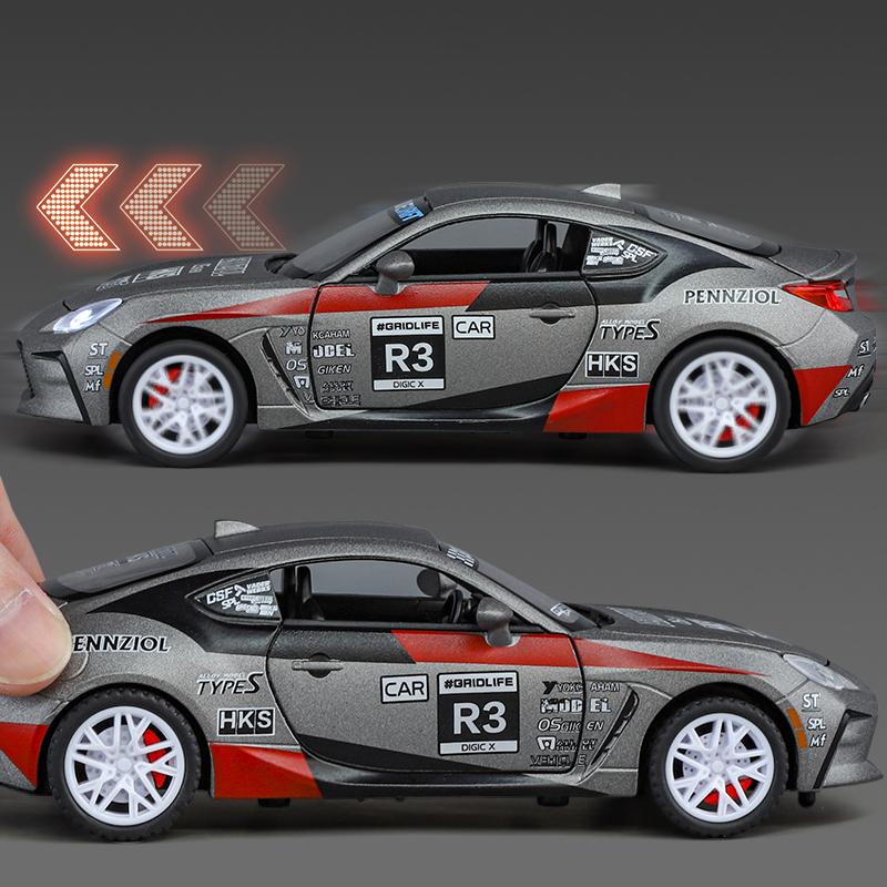 1/32 Scale Toyota GT86 GR86 Mf Ghost 86 Alloy Scale Car Model Diecast Metal Miniature Car Sound and Light Collection Children Toy Car