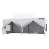 Cort Pop-Up Pavilion de Grădină pentru Exterior 3x6M cu Pereți Laterali & Geantă Alb