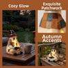 Resin Made Patchwork Ghost Light Lightweight 3D Shaped Ghost Pumpkin Lantern Compact Size Exquisite Detail Witch Hat Figurine
