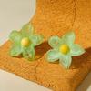 New Spring/Summer Simulation Dyeing Resin Flower Earrings for Women's Jewelry, Fresh and Cute Flower Earrings
