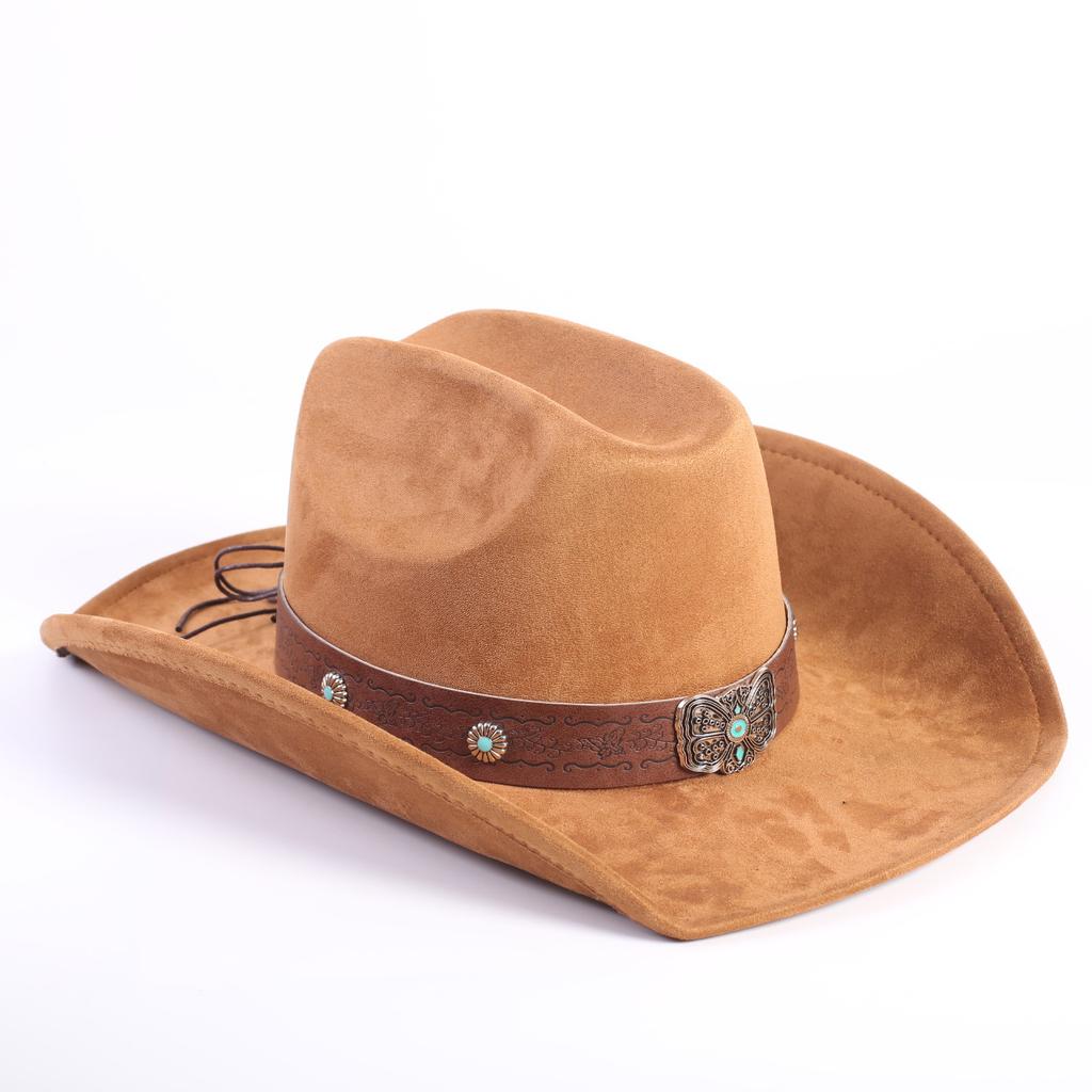Popular European and American Classic Suede Western Cowboy Hats, Men's and Women's Fashion Outdoor Cowboy Hats